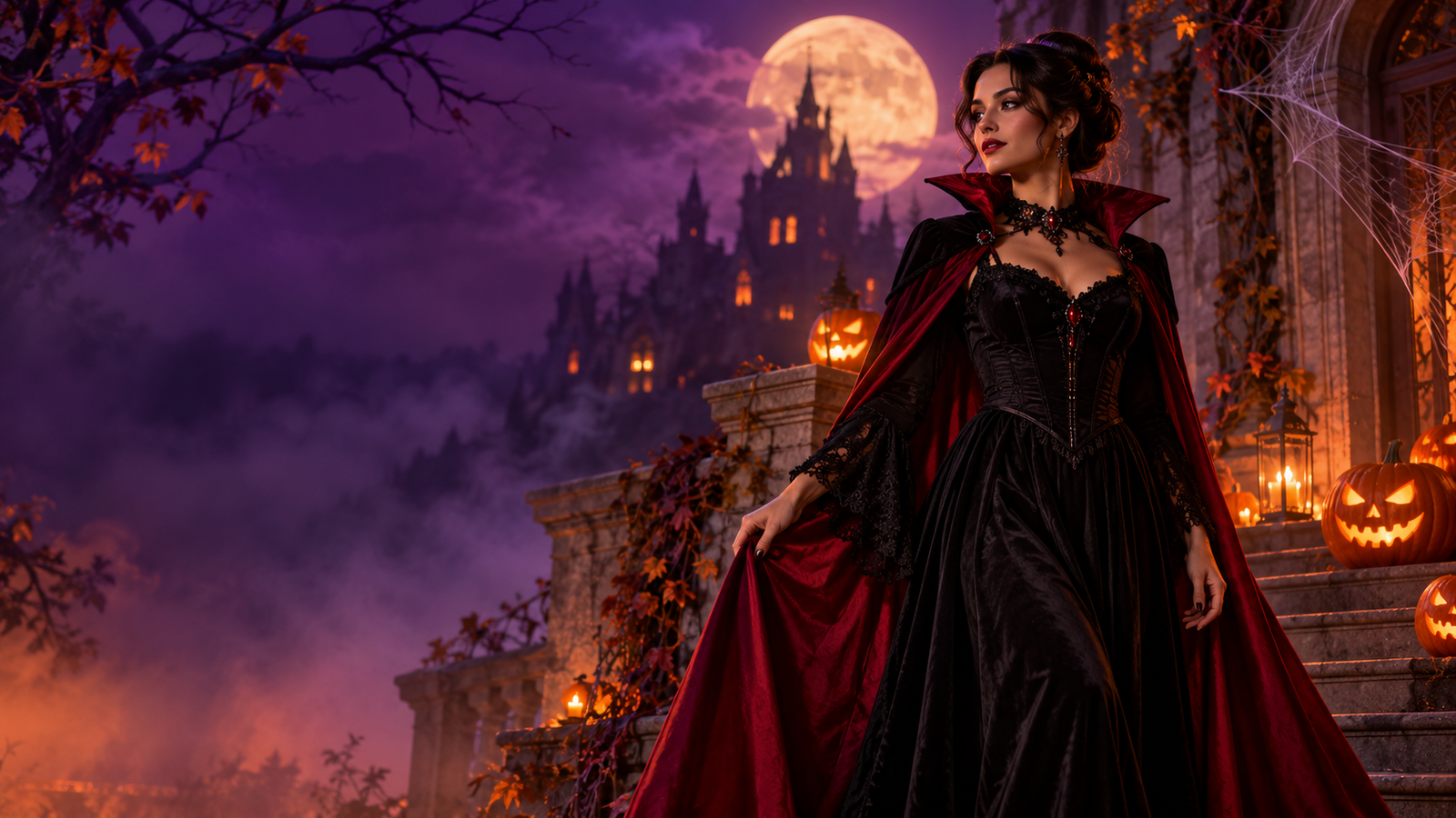 Modelo usando fantasia de Halloween em ensaio editorial da Ache tudo e etc